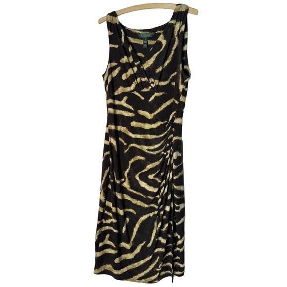 Ralph Lauren Dress Sleeveless Tiger Print Women’s Size 10 - Picture 1 of 8